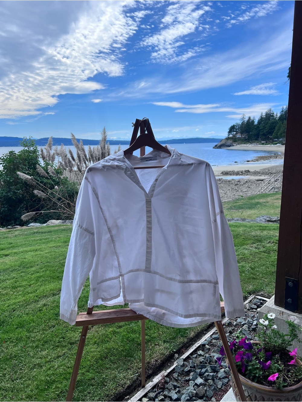 Eleven Stitch Design Made in USA Oversized White Button-Up
